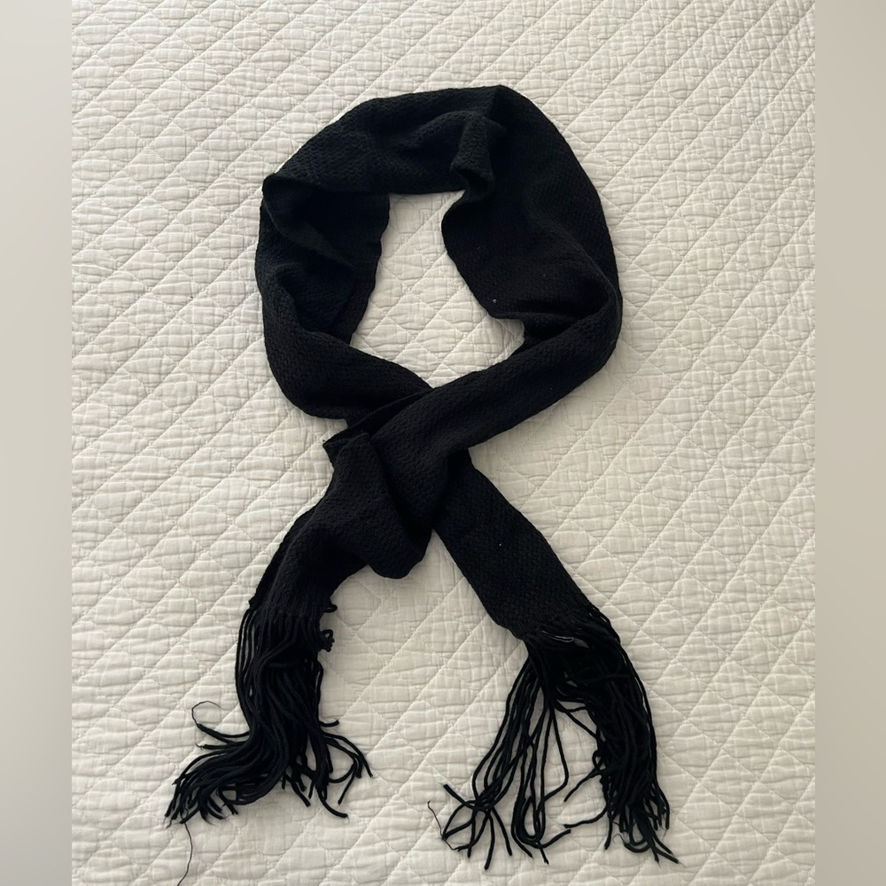 Gap Black Fringe Scarf
